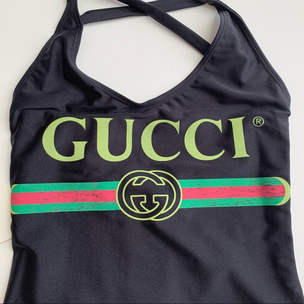 Gucci Black Vintage Logo One-piece Swimsuit - Picture 8 of 16